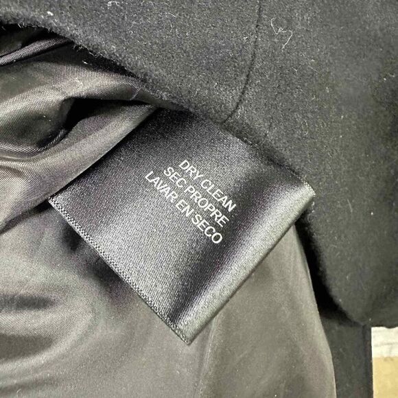 Michael Kors Pea Coat Womens Medium Black Wool Long - Picture 8 of 9